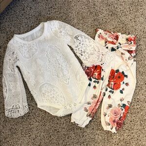 Floral Lace Kids Bottoms Set